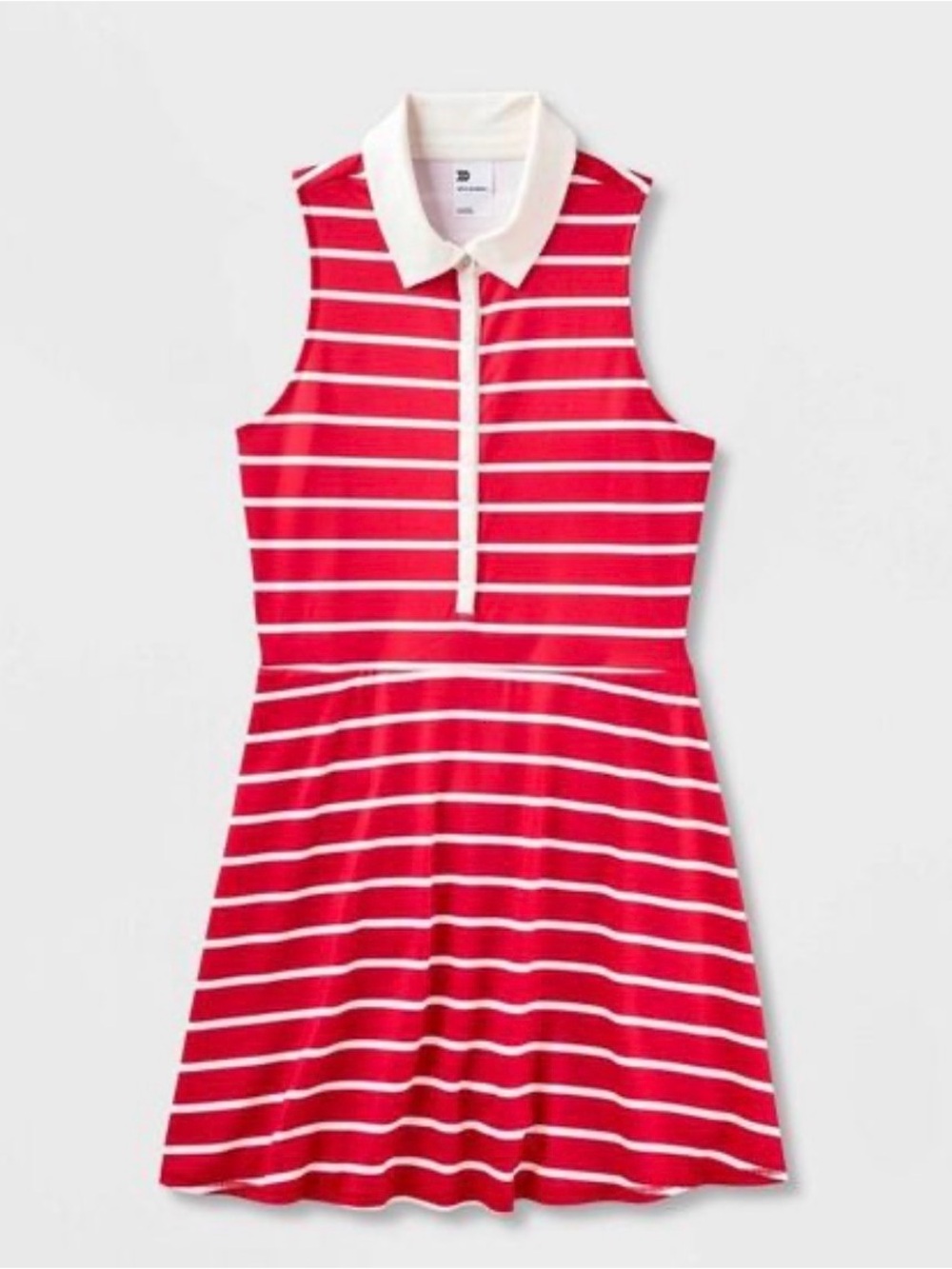 all in motion Red & White athletic Striped Sleeveless Polo dress